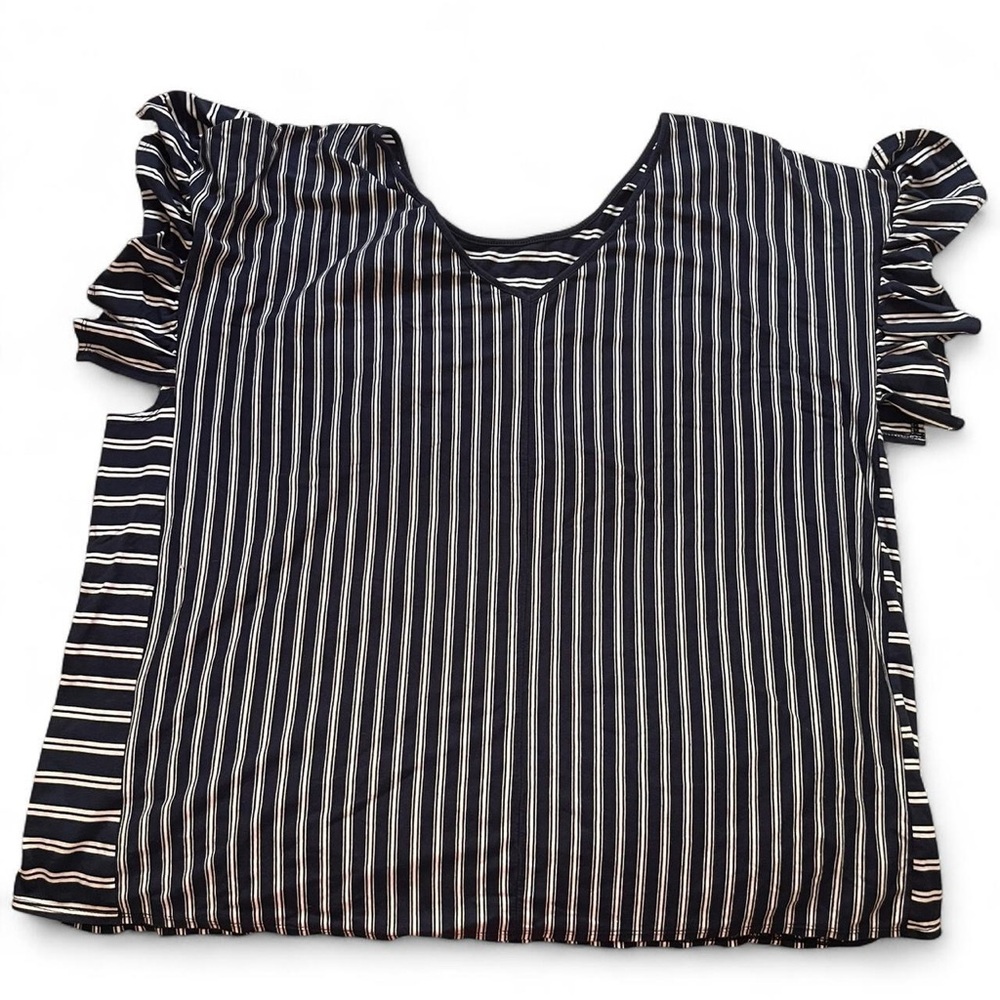 Striped Ruffle Sleeve Top